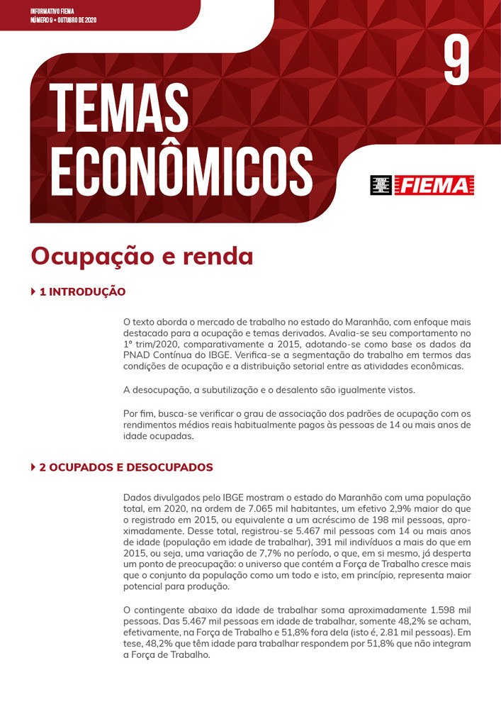 Ocupação e renda