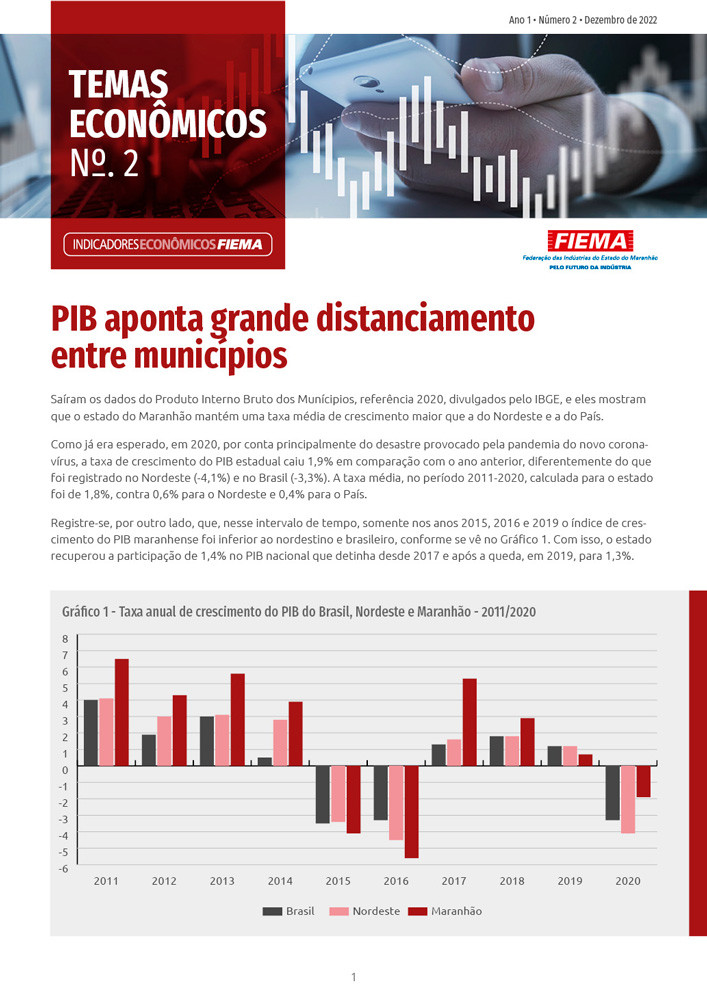 PIB aponta grande distanciamento entre os municípios